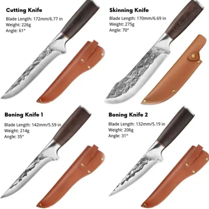 🔪✨ Conjunto Premium Damasco de 4 peças: O presente perfeito para o entusiasta experiente da cozinha e entusiasta de atividades ao ar livre! 🎁🍳