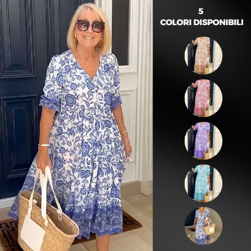 🔥[Цената е намалена с 80%] Свободно прилягане плюс размер макси рокля на цветя