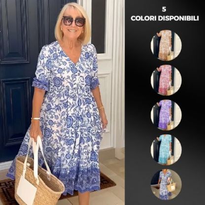 🔥[Цената е намалена с 80%] Свободно прилягане плюс размер макси рокля на цветя