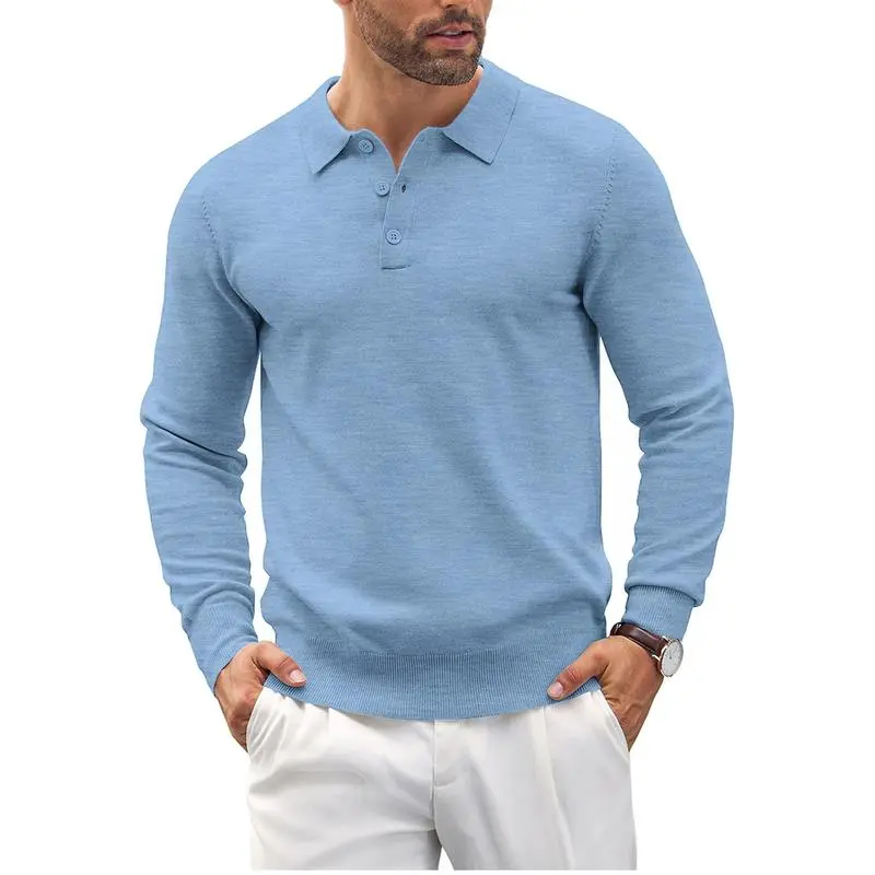🔥Last Day Promotion🔥Men's Long Sleeve Knit Polo Shirt
