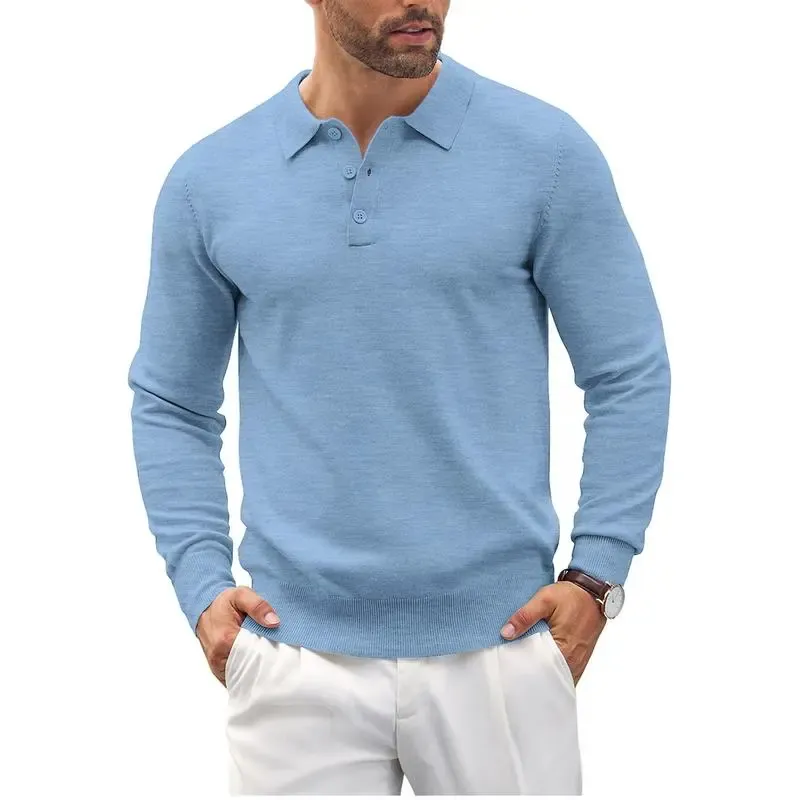 🔥Last Day Promotion🔥Men's Long Sleeve Knit Polo Shirt