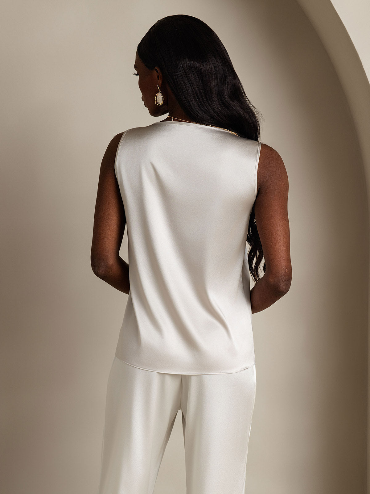Silk Round Neck Tank Top