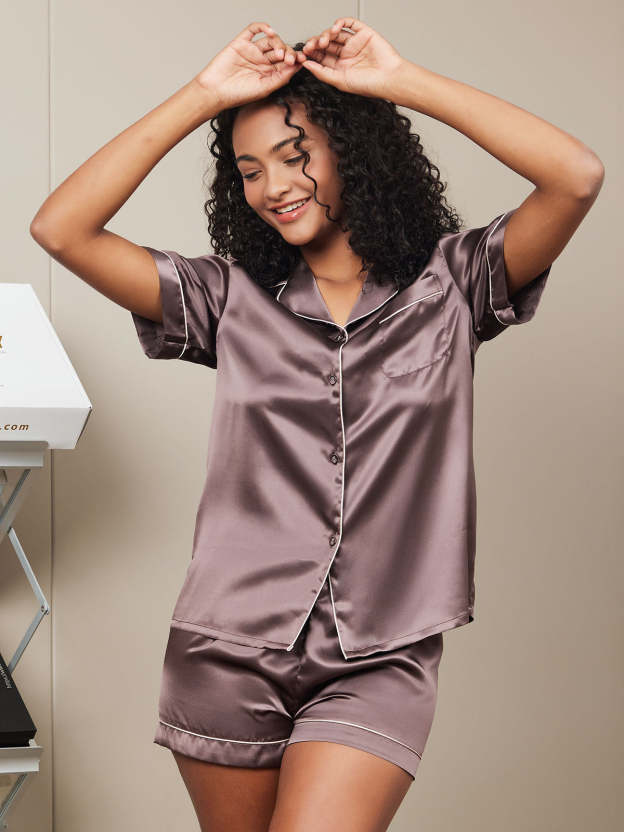 Women's 100% Mulberry Silk Short Sleeve Pajama Set