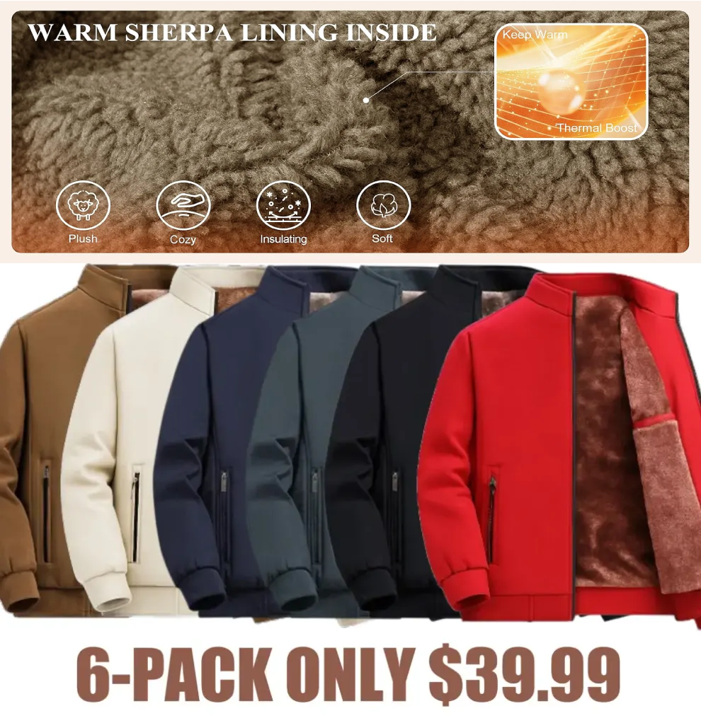 🔥Last Day 48% Off-Men’s Thermal Fleece Zip Jacket – Warm, Durable Outerwear for Fall & Winter Adventures
