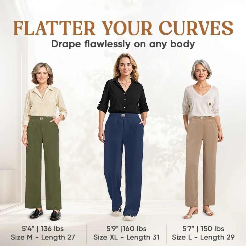 🔥GlamorEase - Perfect Drape High Rise Pull-On Stretch Pants