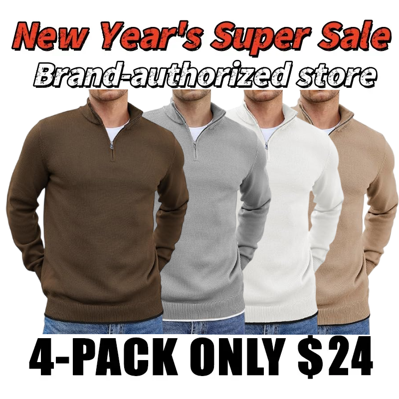 Men's Long-Sleeve Soft Touch Quarter-Zip Sweater