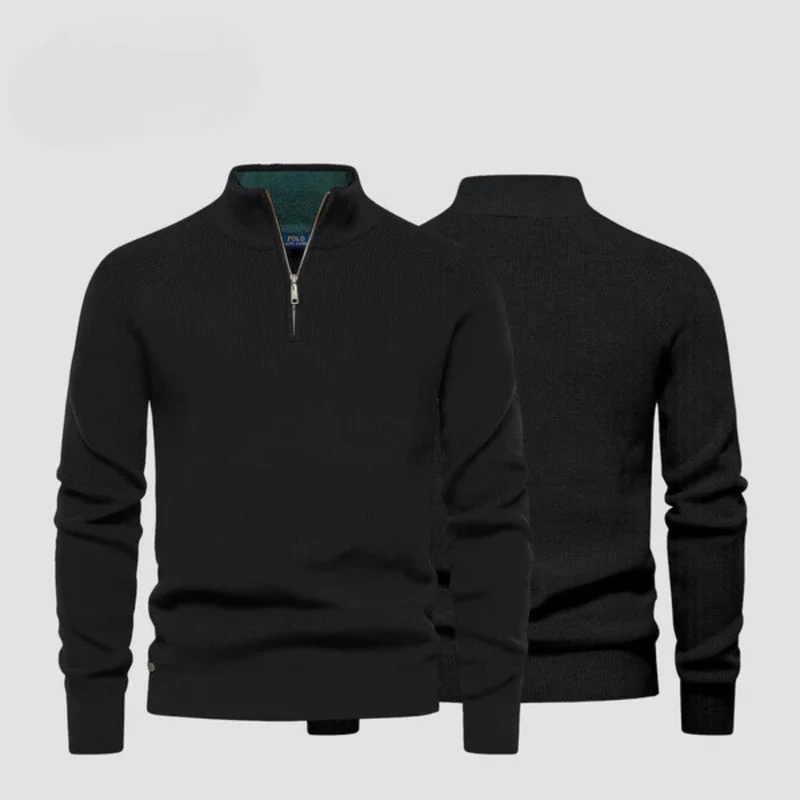 Men's Long-Sleeve Soft Touch Quarter-Zip Sweater