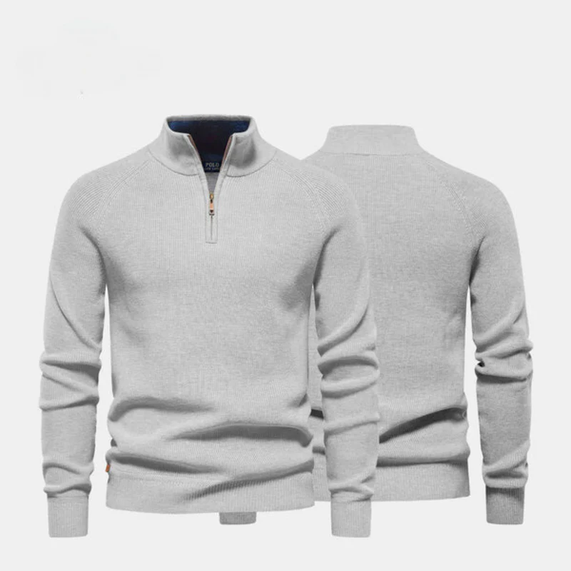 Men's Long-Sleeve Soft Touch Quarter-Zip Sweater