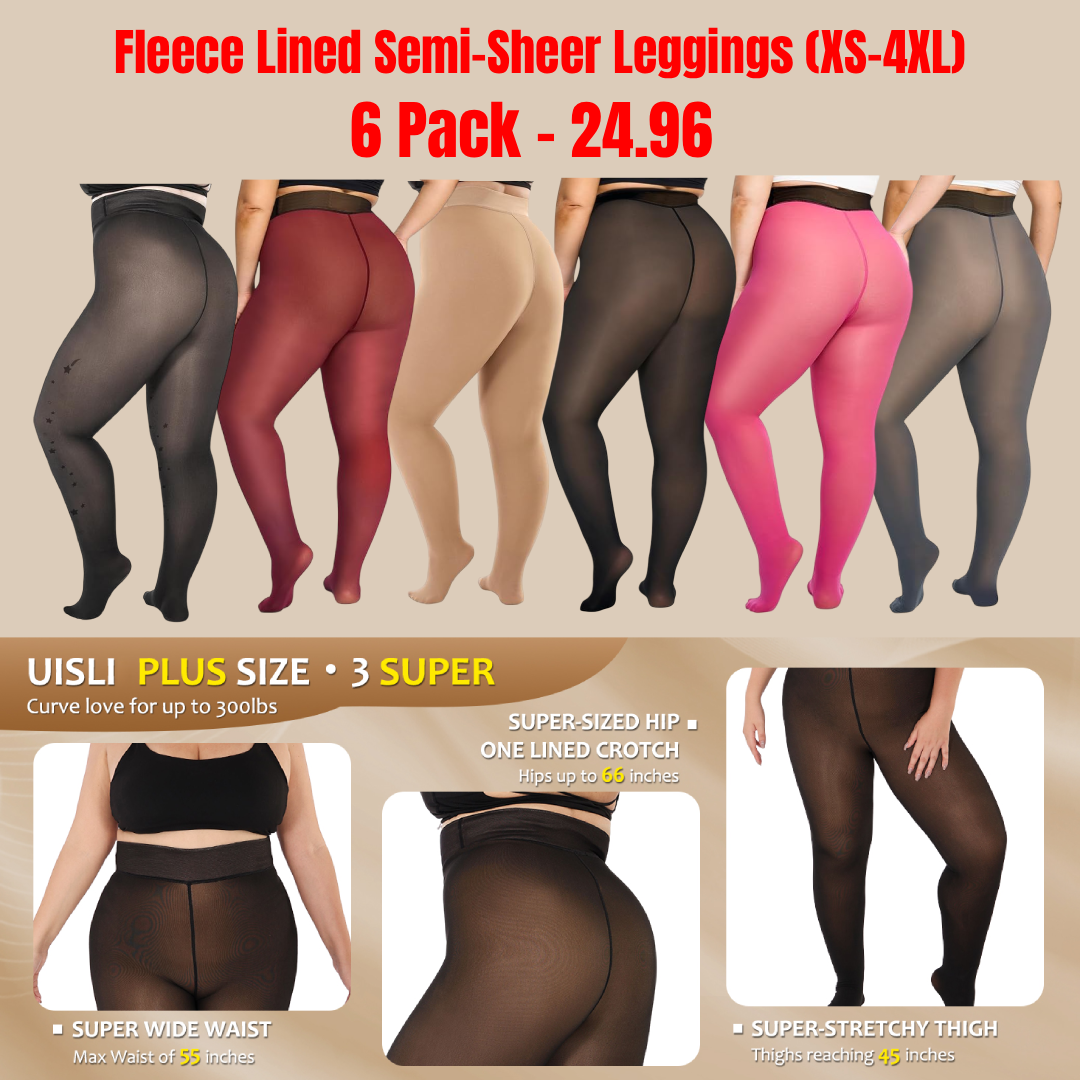Women's Fleece Lined Semi-Sheer Leggings