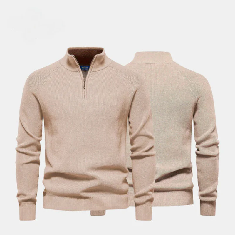 Men's Long-Sleeve Soft Touch Quarter-Zip Sweater