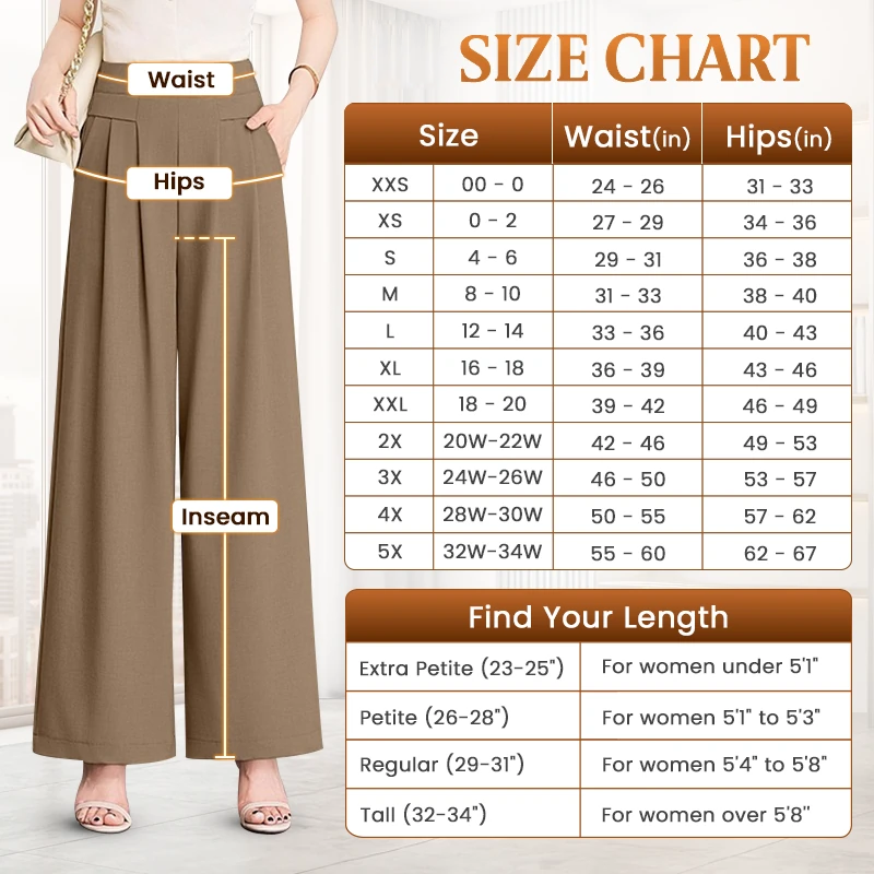 FlowyCharm - Drapey Soft Elegant High-Waisted Wide-Leg Pants