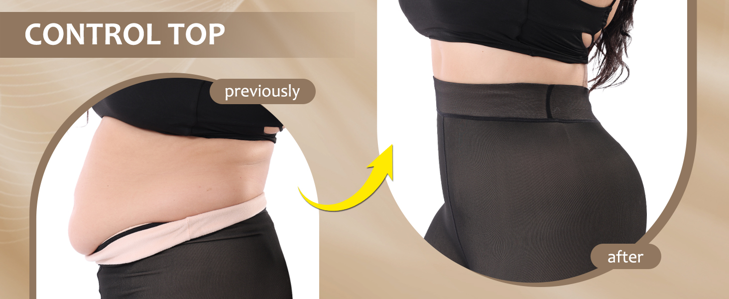 Plus size Fleece lined tights for women