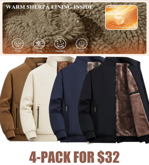 🔥Last Day 48% Off-Men’s Thermal Fleece Zip Jacket – Warm, Durable Outerwear for Fall & Winter Adventures
