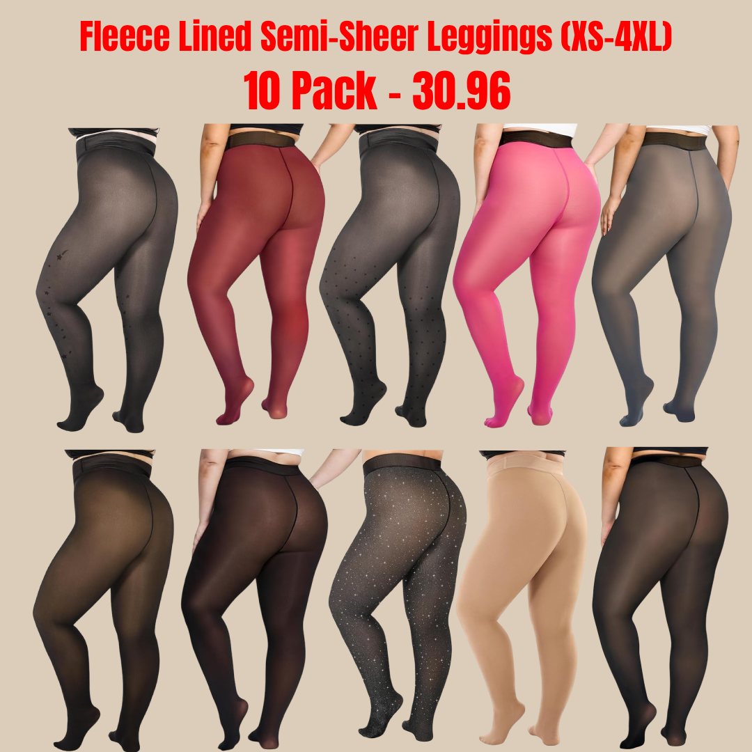 Women's Fleece Lined Semi-Sheer Leggings