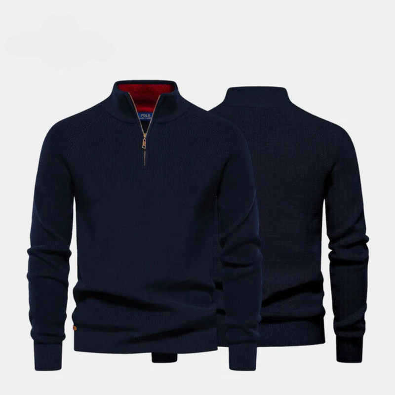 Men's Long-Sleeve Soft Touch Quarter-Zip Sweater