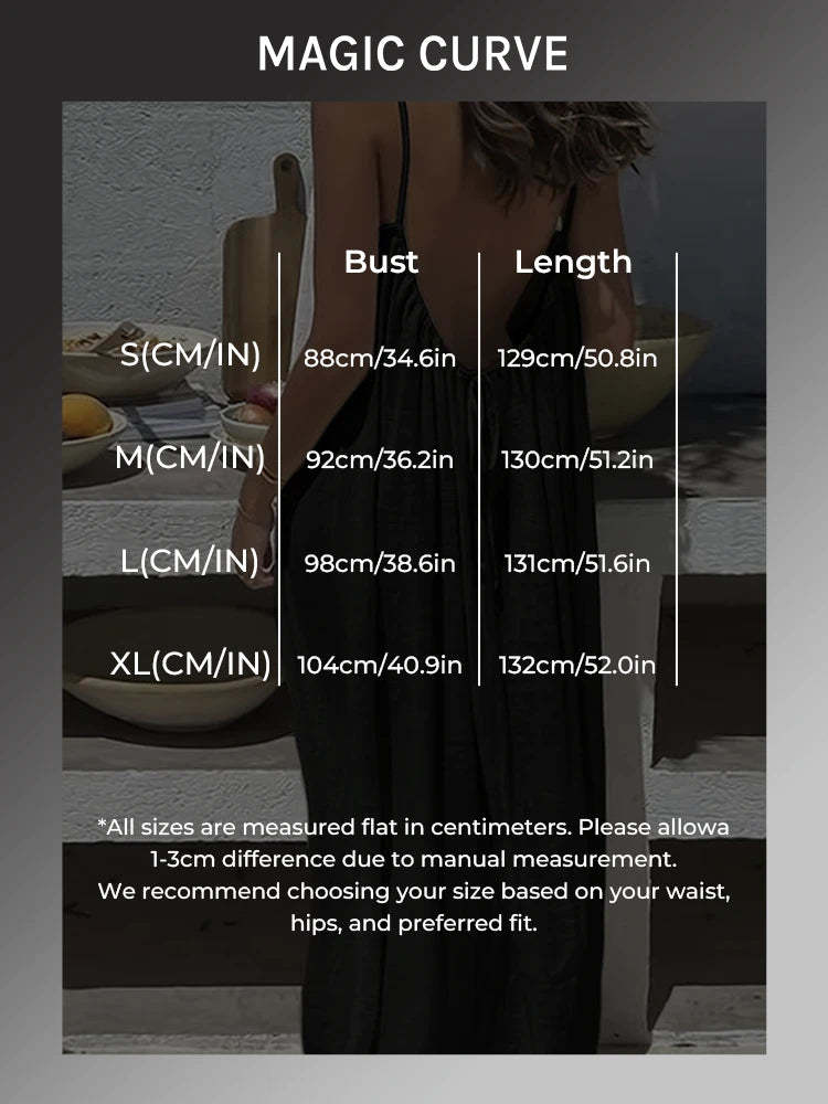 Women's Solid Color Backless Cami Dress