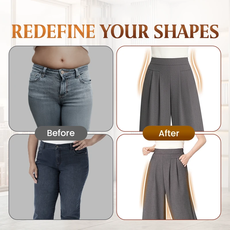 FlowyCharm - Drapey Soft Elegant High-Waisted Wide-Leg Pants