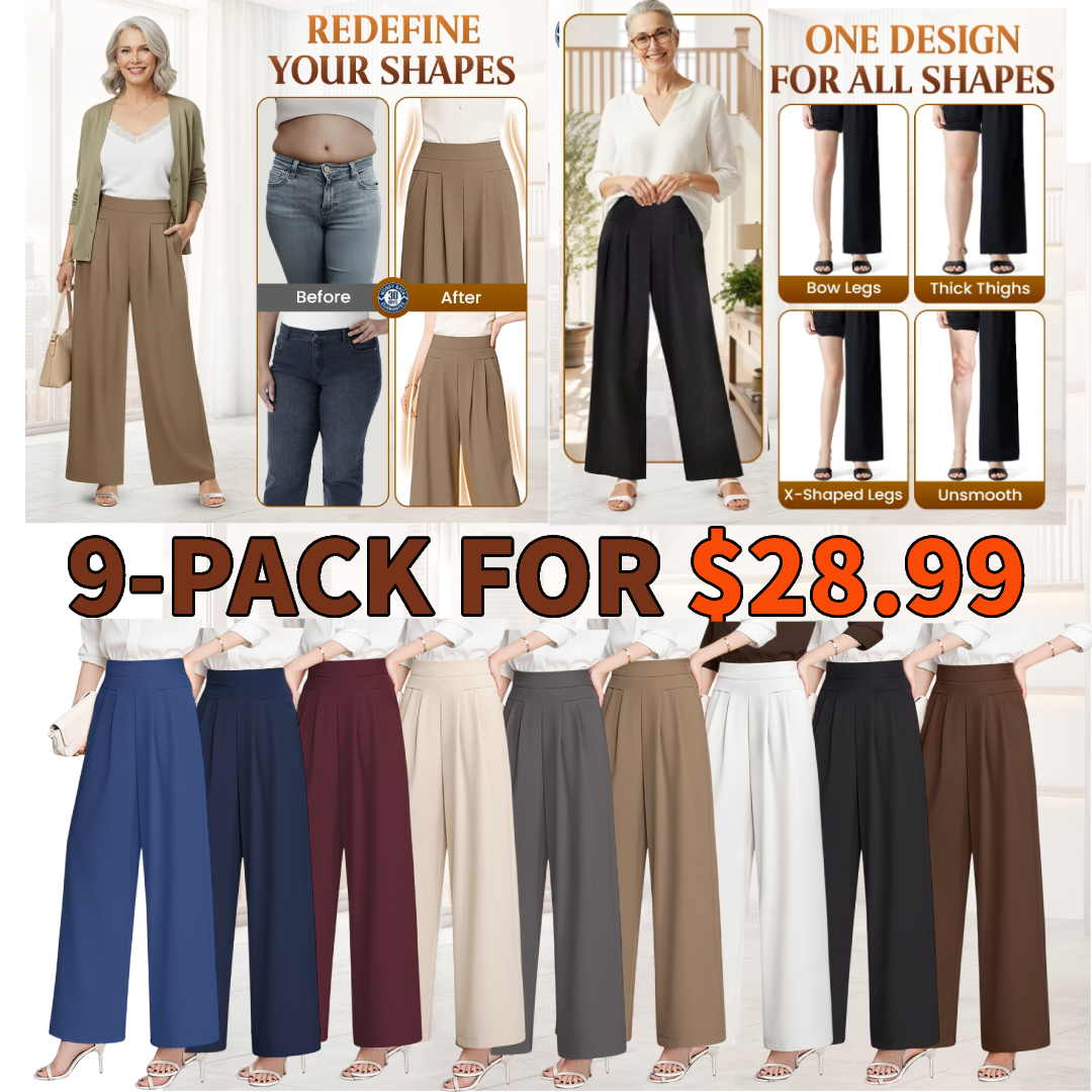 FlowyCharm - Drapey Soft Elegant High-Waisted Wide-Leg Pants