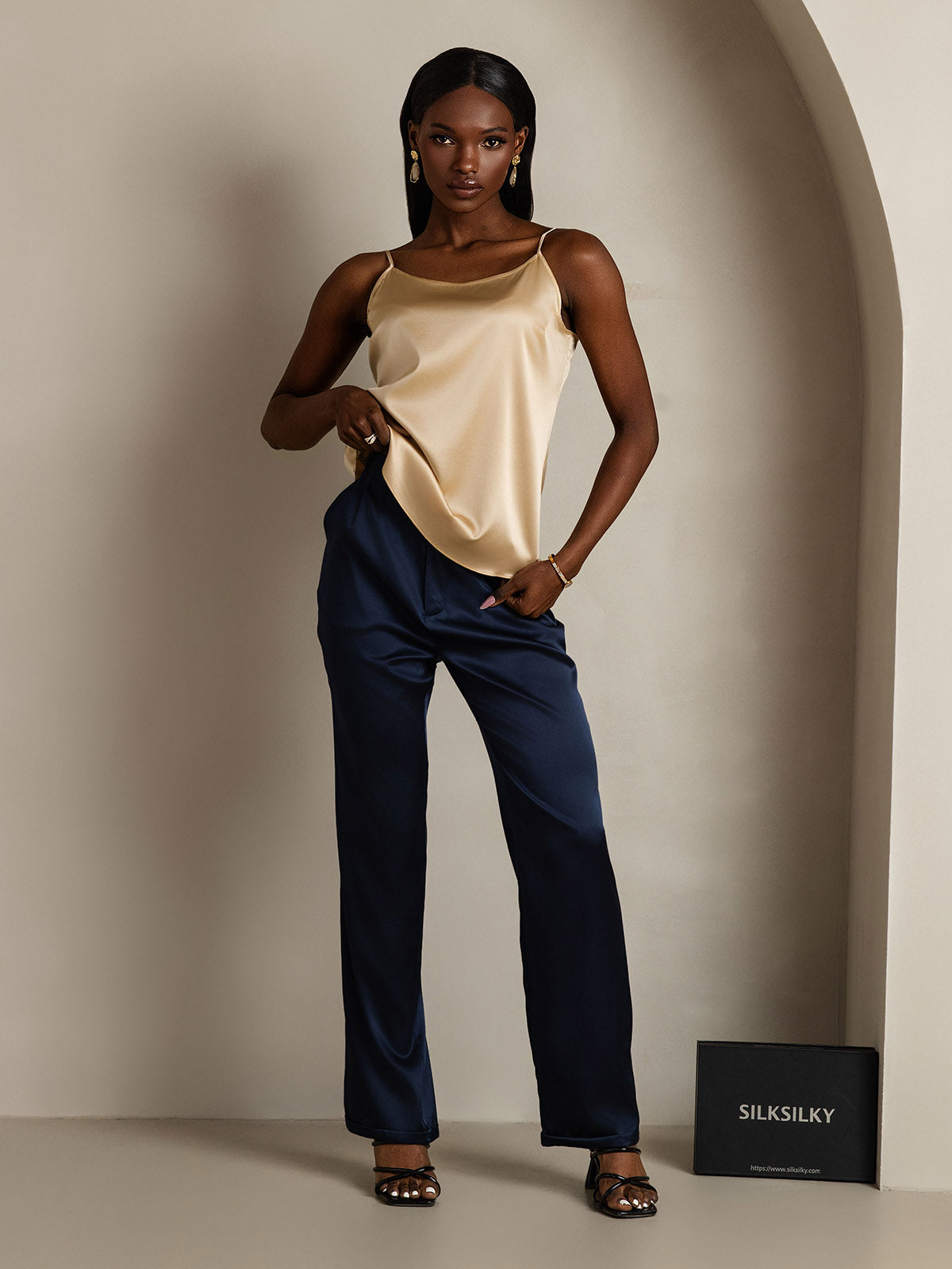 Silk Spaghetti Strap Camisole Top