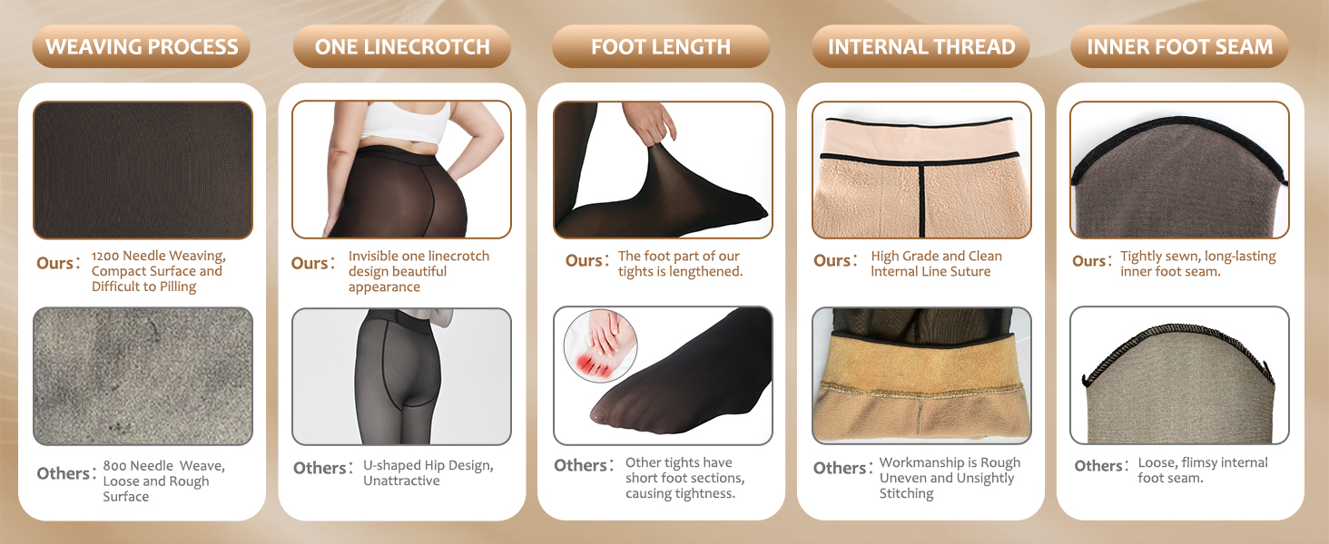 Plus size Fleece lined tights for women