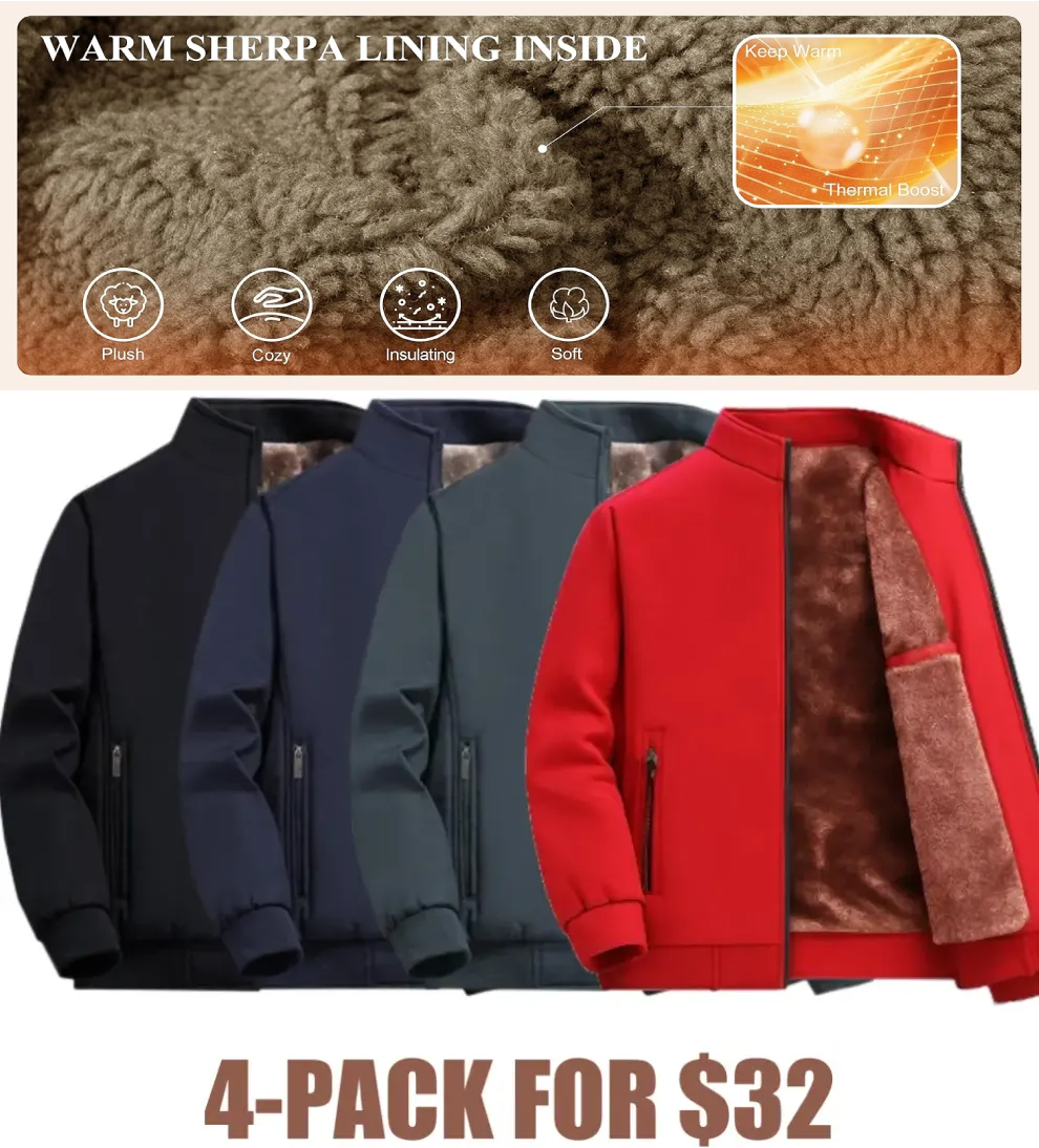 🔥Last Day 48% Off-Men’s Thermal Fleece Zip Jacket – Warm, Durable Outerwear for Fall & Winter Adventures