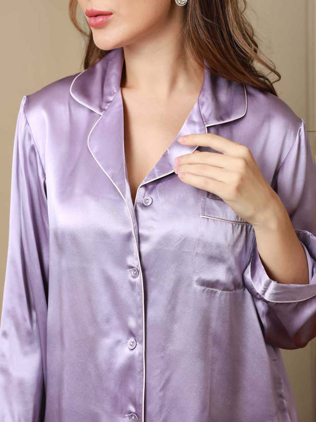 Women's Natural Silk Long Sleeve Pajama Set