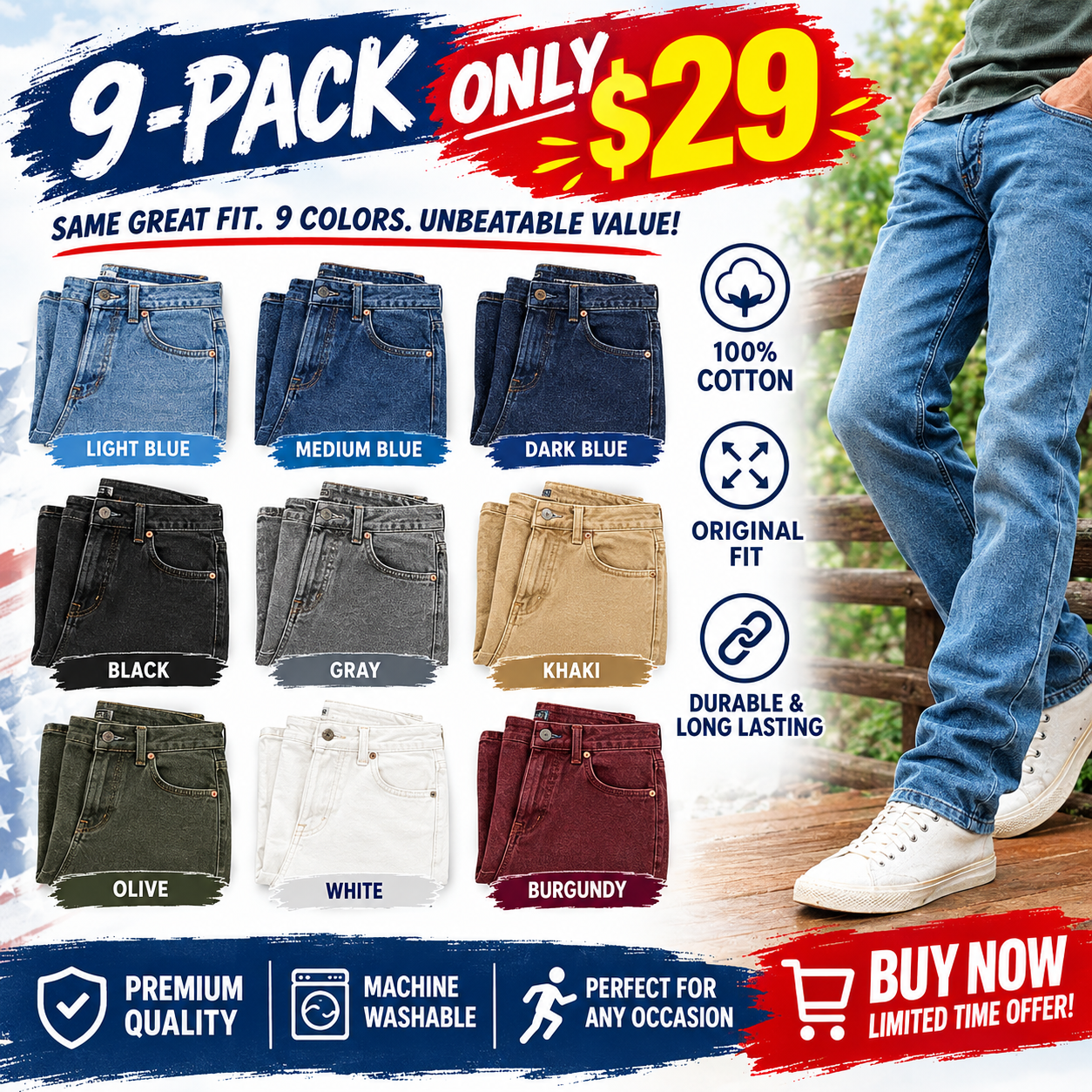 🔥 Clearance Sale — Limited Stock! 🔥Men's ORIGINAL FIT JEANS
