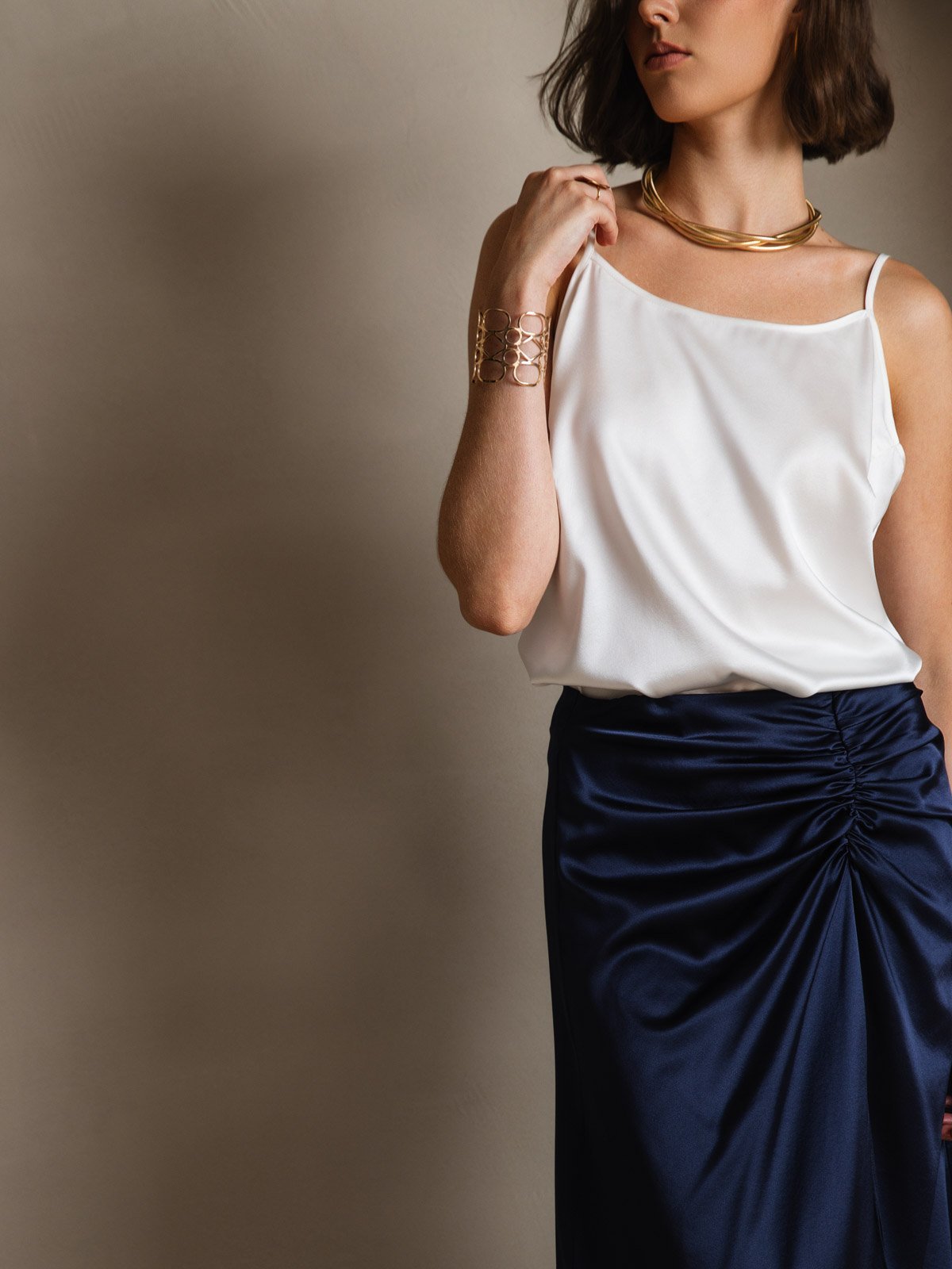 Silk Spaghetti Strap Camisole Top