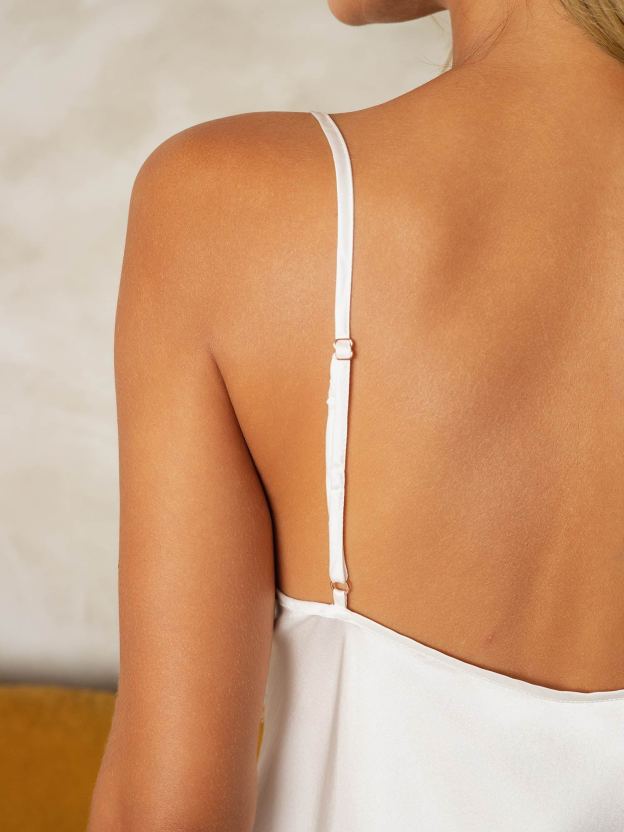 Pure Silk Spaghetti Strap Lace Trimmed Camisole Set