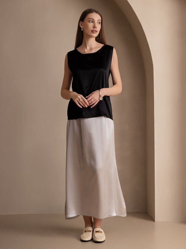 Silk Round Neck Tank Top