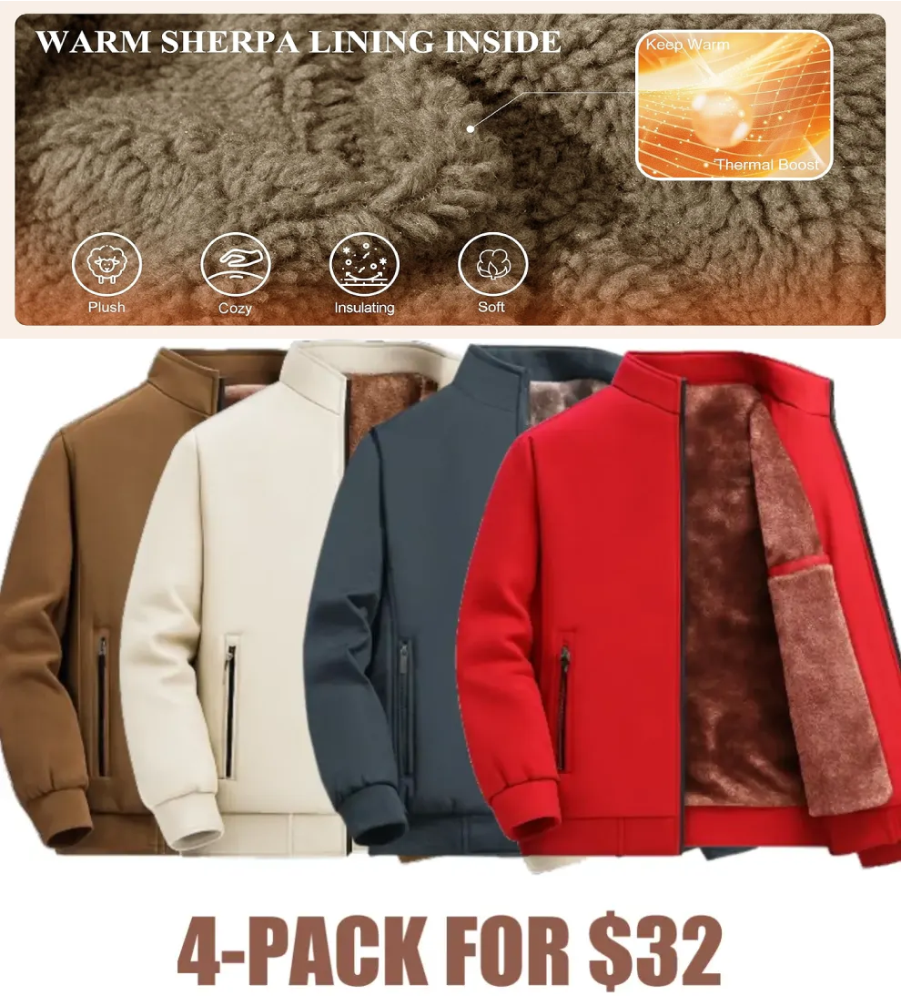 🔥Last Day 48% Off-Men’s Thermal Fleece Zip Jacket – Warm, Durable Outerwear for Fall & Winter Adventures