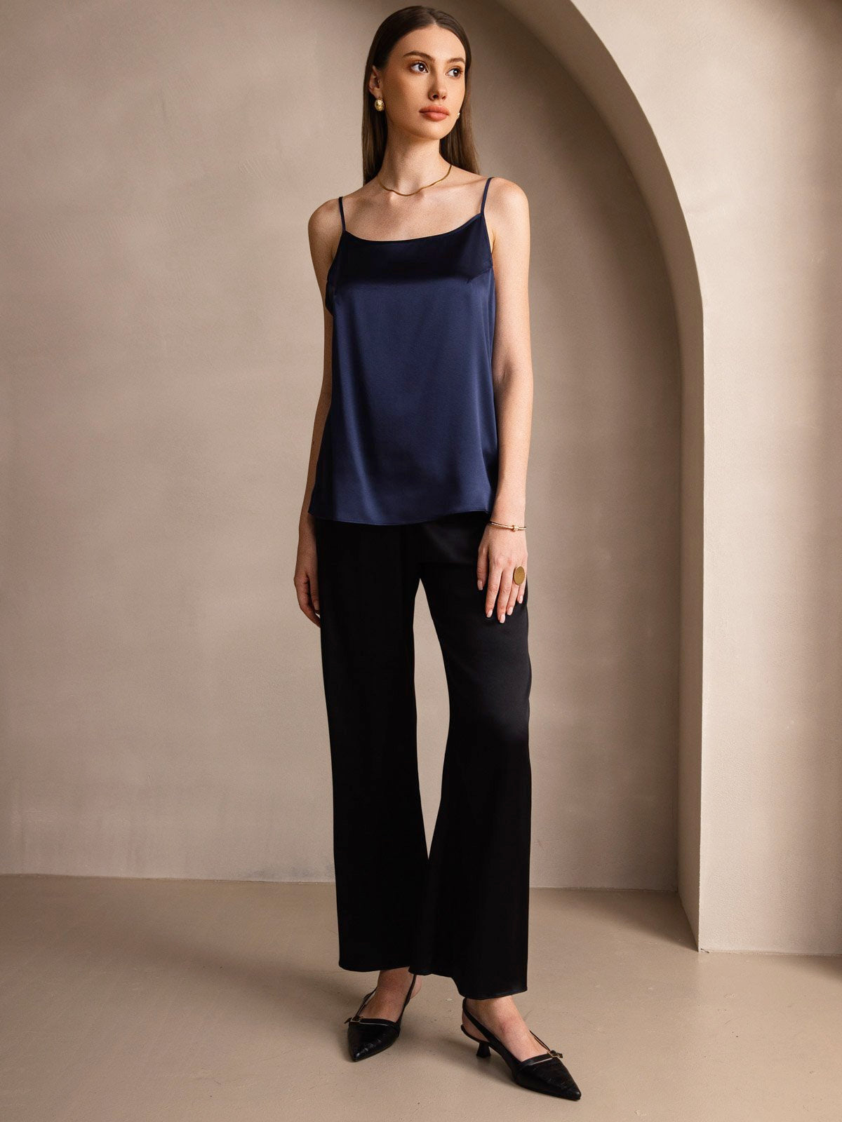 Silk Spaghetti Strap Camisole Top