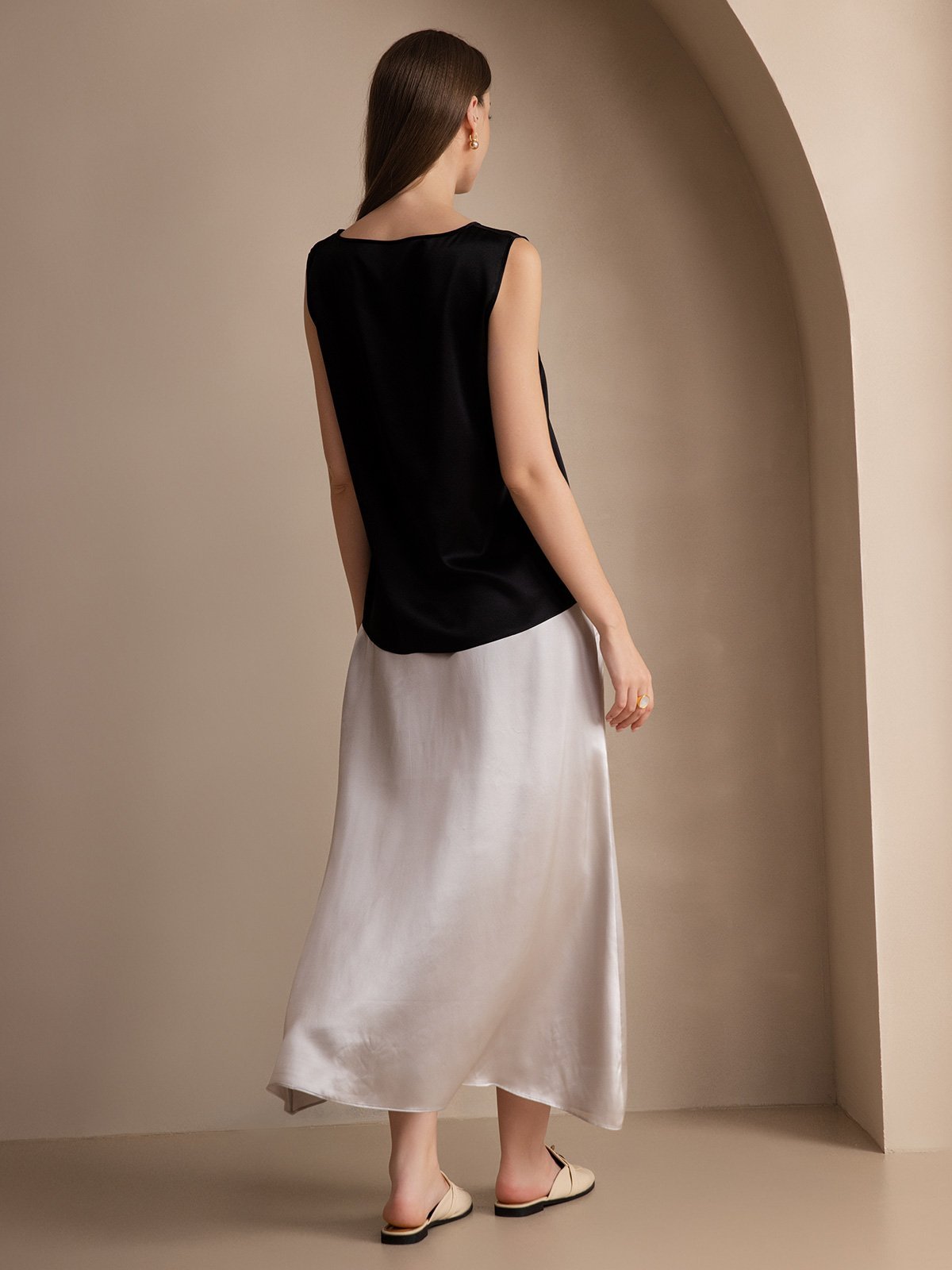 Silk Round Neck Tank Top