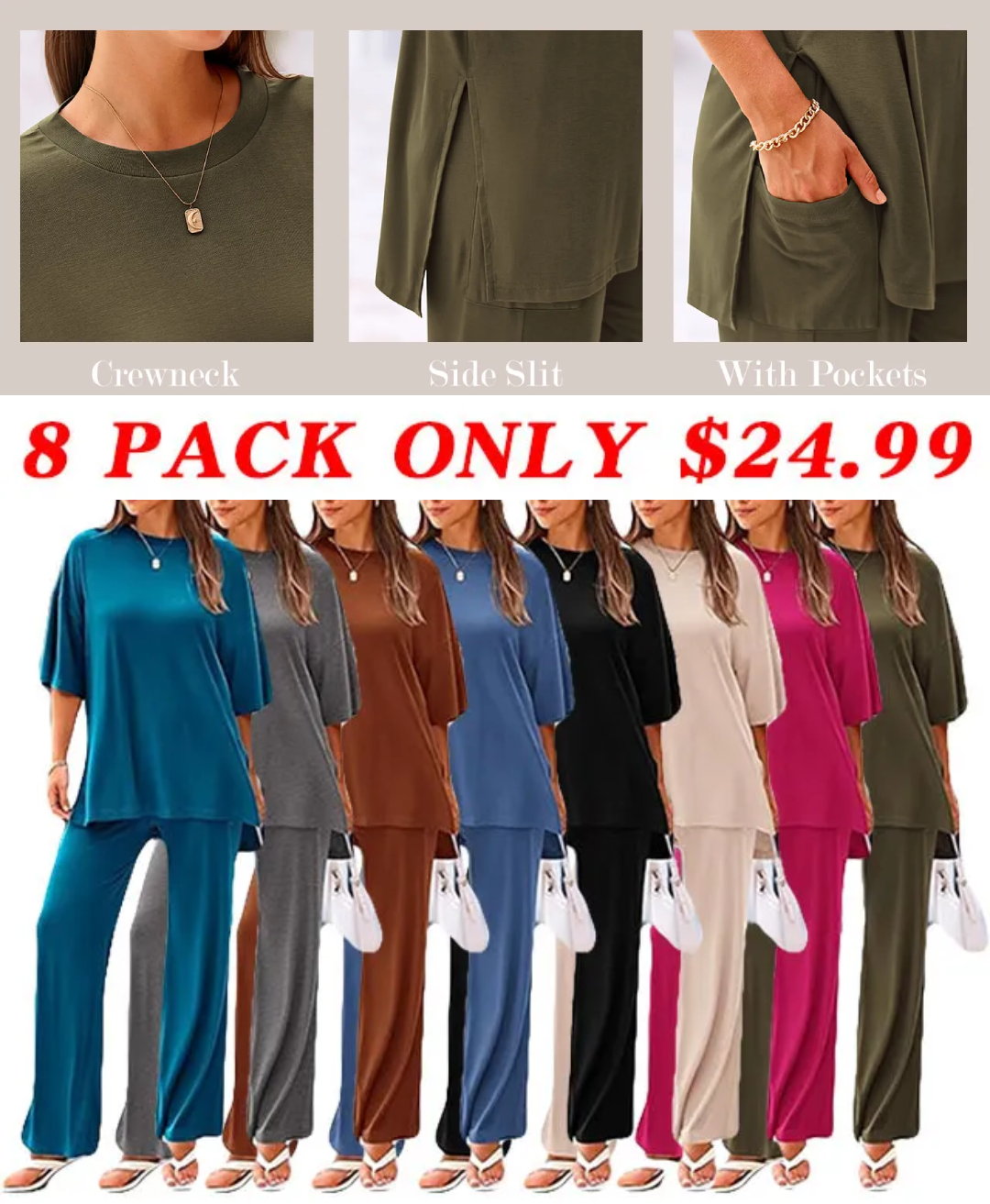 ⏰ Flash Deal!! Comfy & Loose 2-Piece Tee Set – Hot Seller, Limited Time Only!