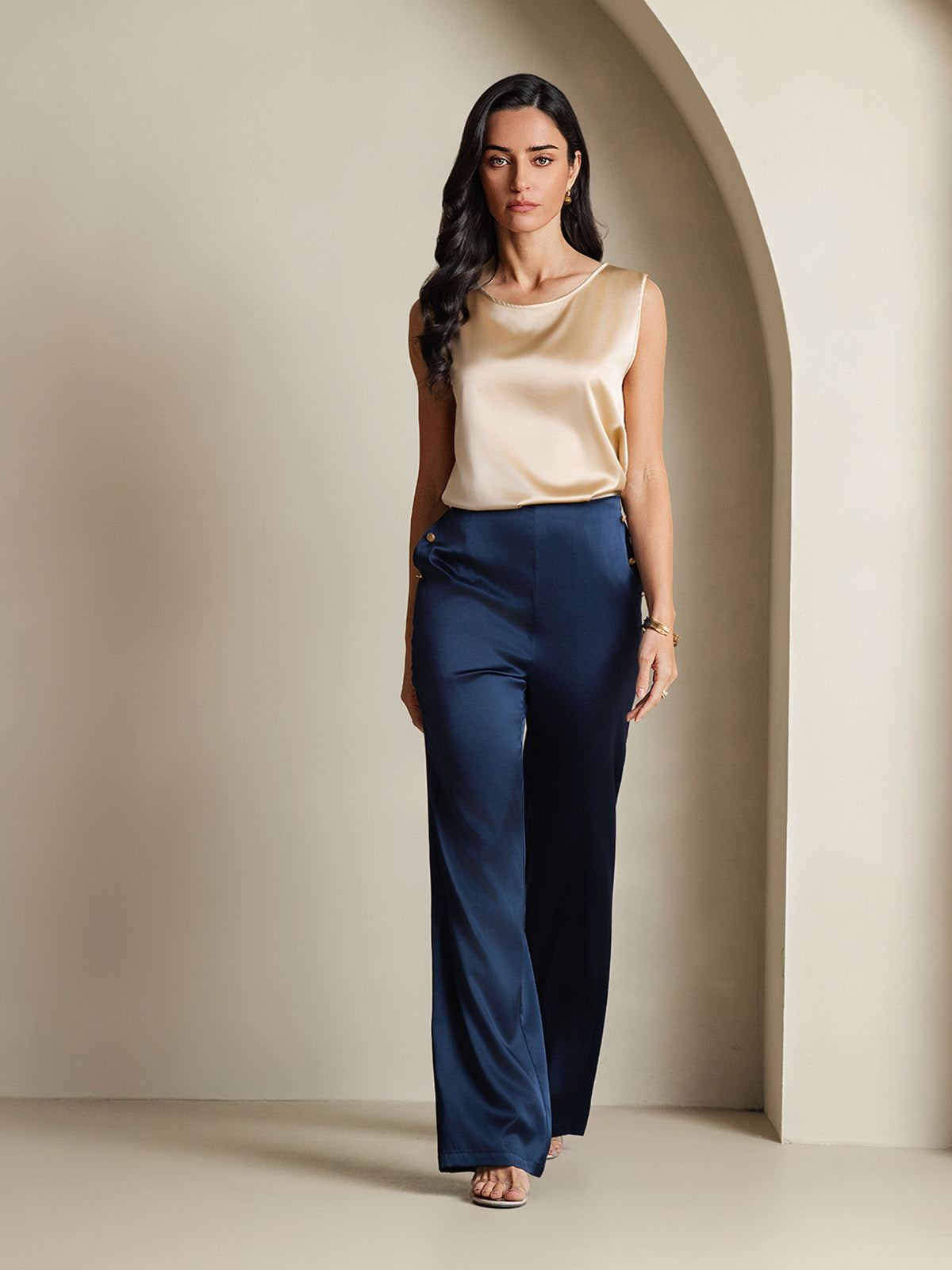 Silk Round Neck Tank Top