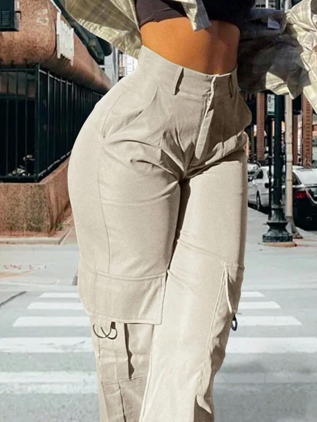 Cargo Pants for Women High Waisted Casual Pants Work Pants Baggy Stretchy Wide Leg Y2K Streetwear with Pockets