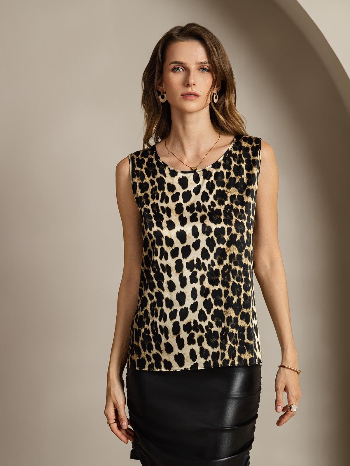 Silk Round Neck Tank Top