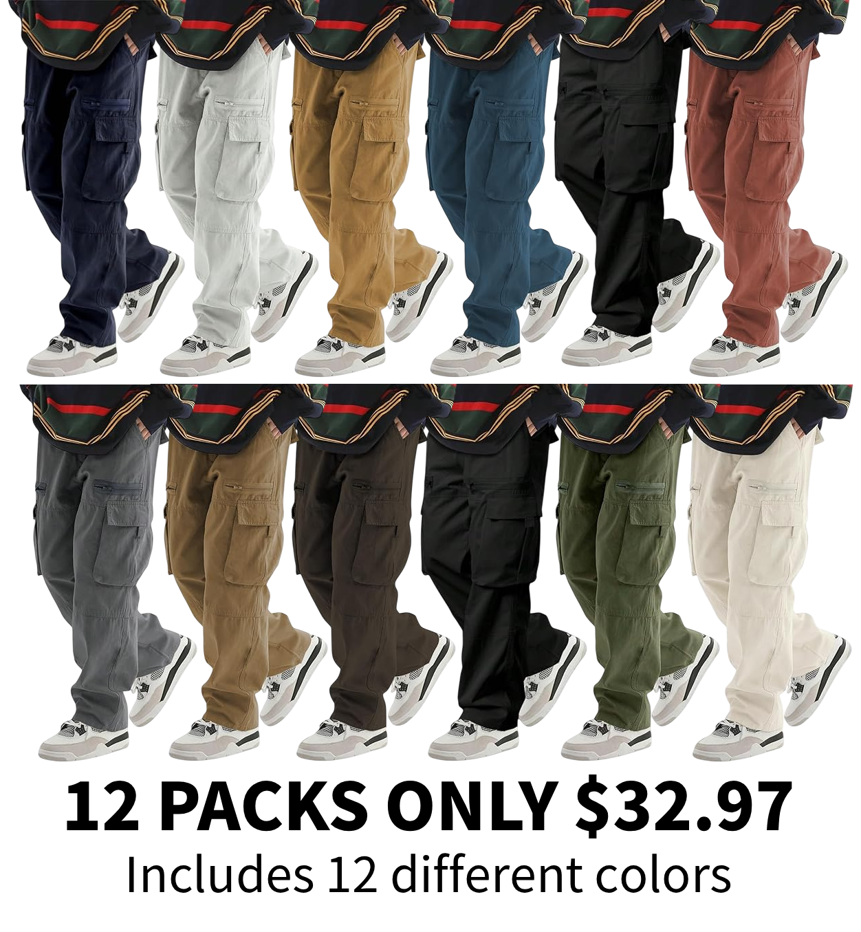 Men's versatile loose stretch straight-leg casual cargo pants, Y2K style, drawstring and multiple pocket design.