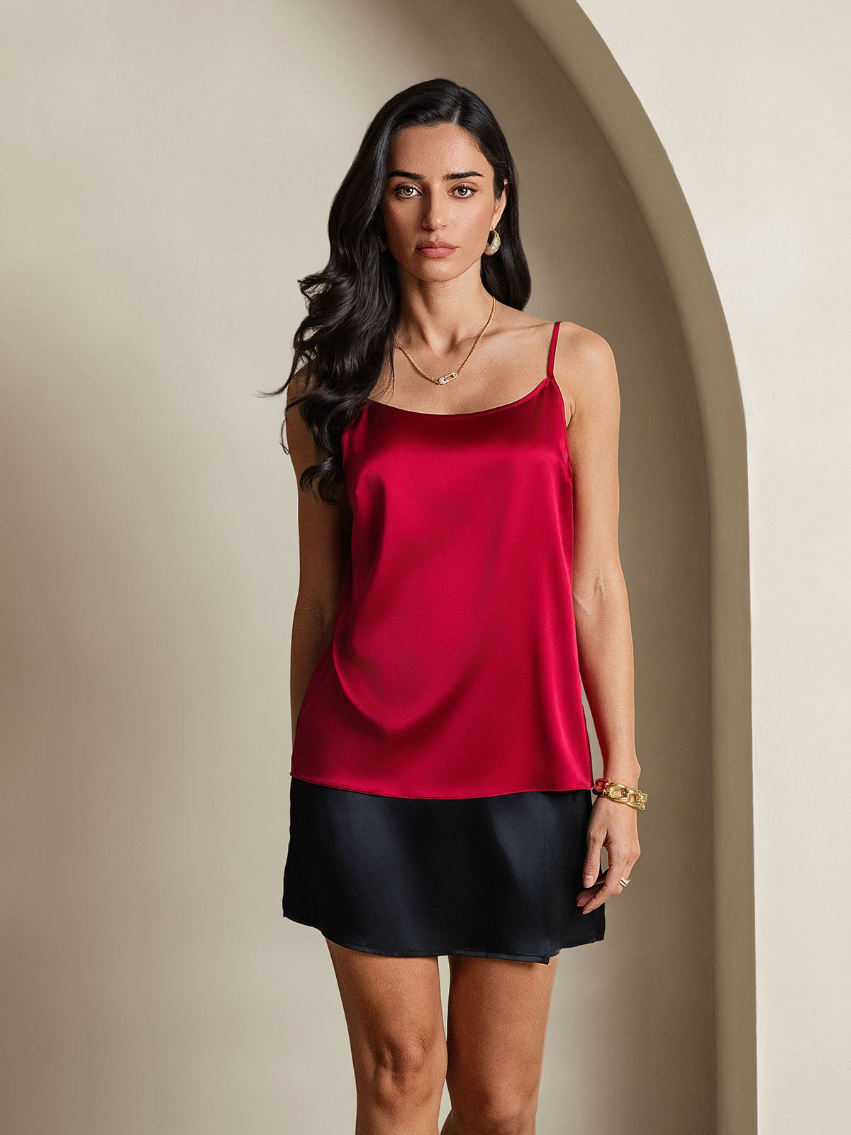 Silk Spaghetti Strap Camisole Top