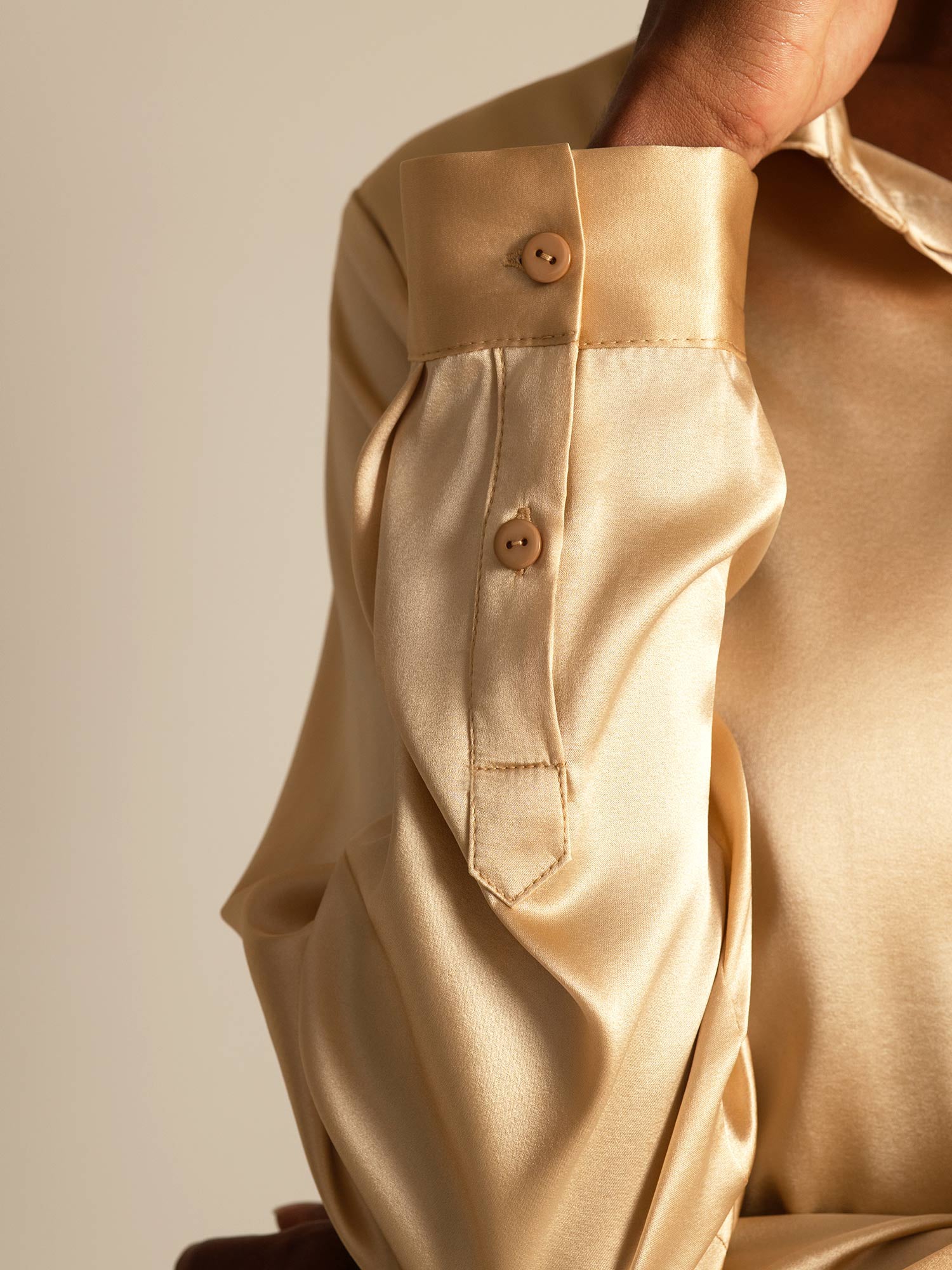 Silk Long Sleeve Lapel Collar Women's Shirt