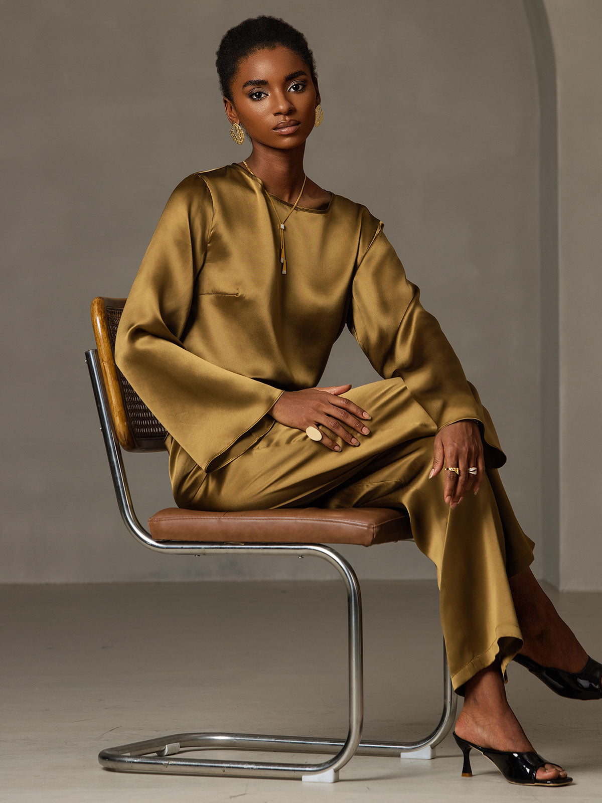 Silk Long-sleeved Blouse