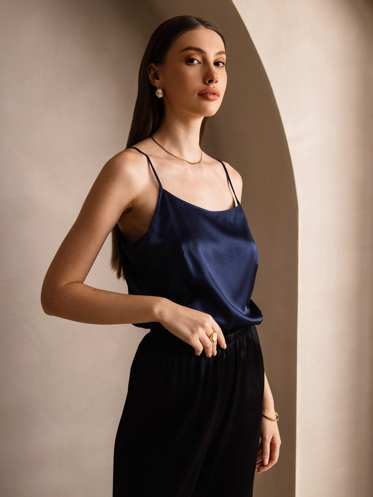 Silk Spaghetti Strap Camisole Top