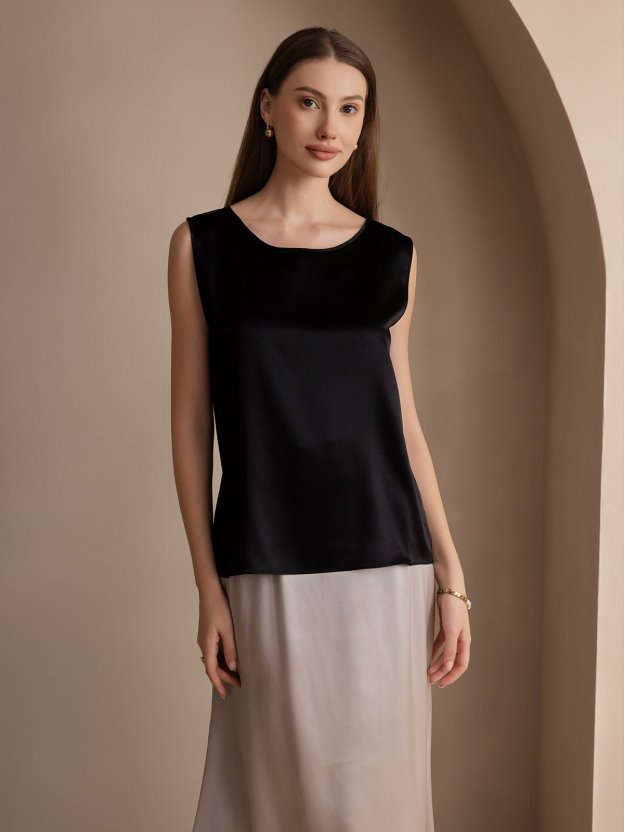 Silk Round Neck Tank Top