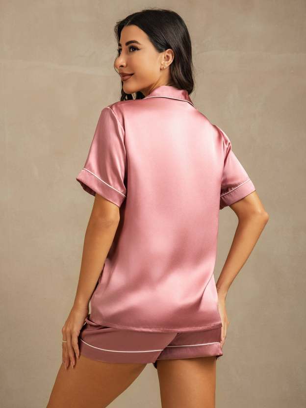 Women's 100% Mulberry Silk Short Sleeve Pajama Set