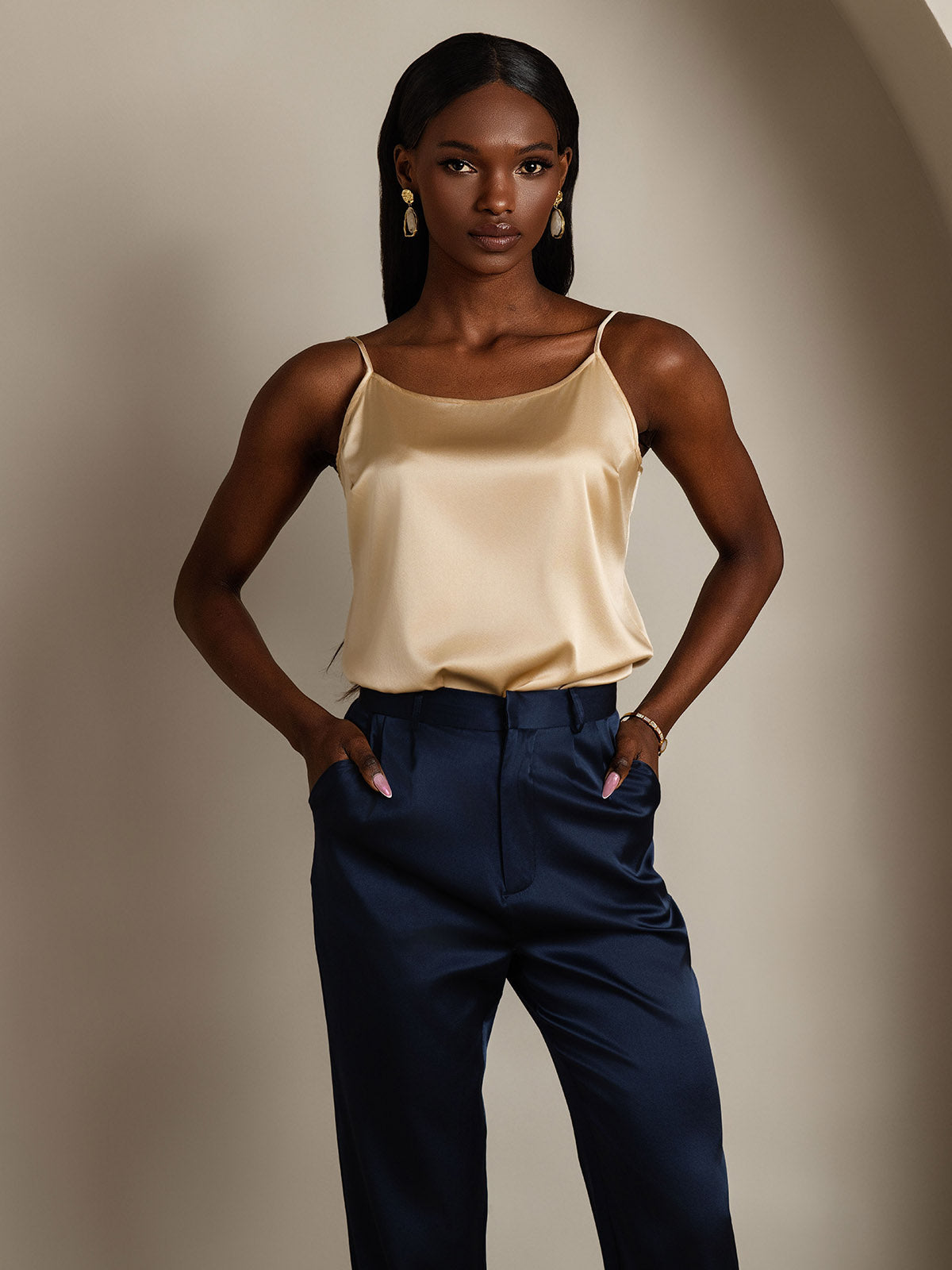 Silk Spaghetti Strap Camisole Top
