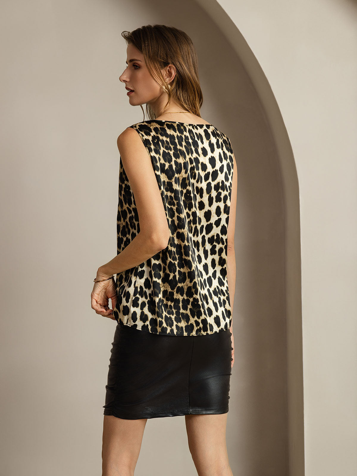 Silk Round Neck Tank Top