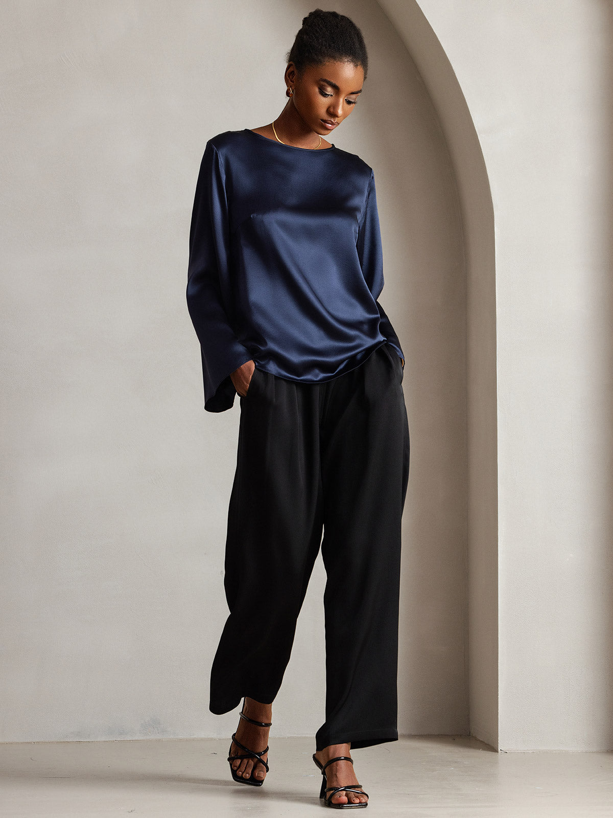 Silk Long-sleeved Blouse