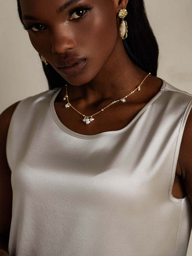 Silk Round Neck Tank Top