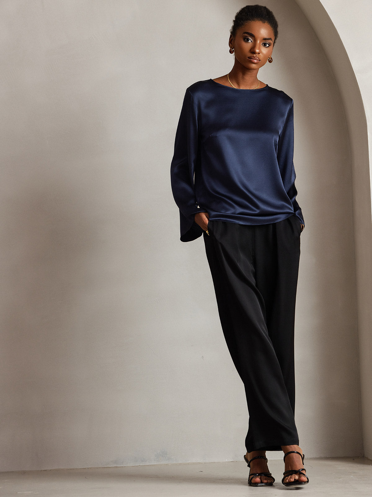 Silk Long-sleeved Blouse