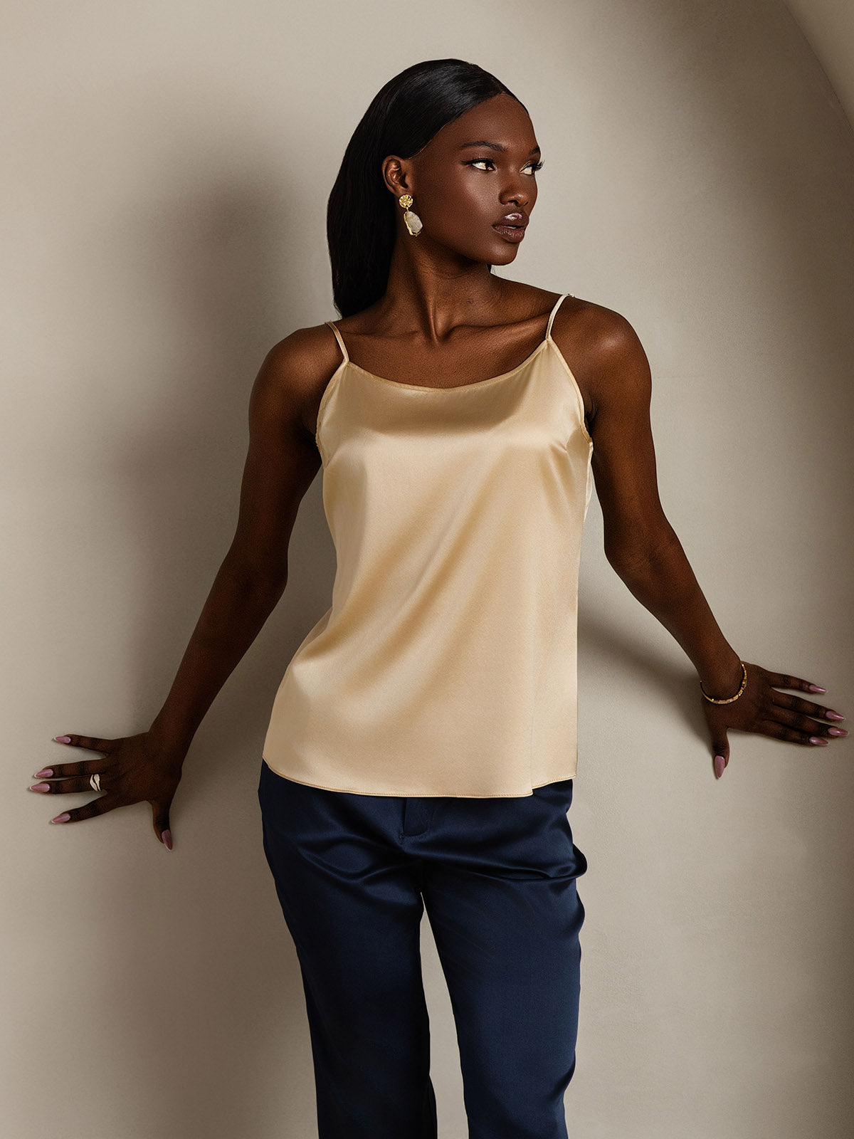 Silk Spaghetti Strap Camisole Top